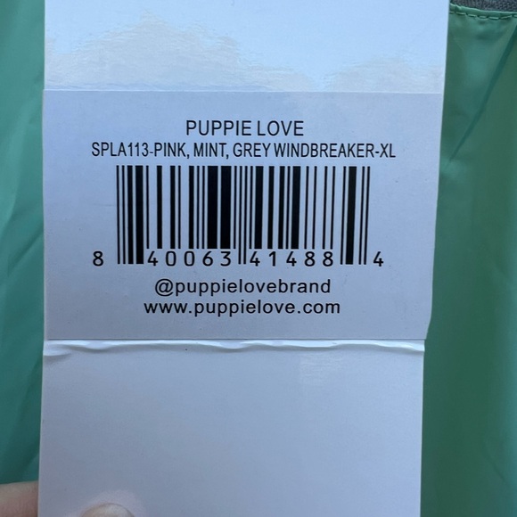 PUPPIE LOVE Windbreaker Mint, Pink & Gray Jacket Women’s XL NWT NEW - Picture 4 of 12